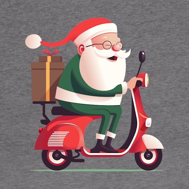 Happy Santa Claus delivery gifts with Motorcycle by JORDYGRAPH